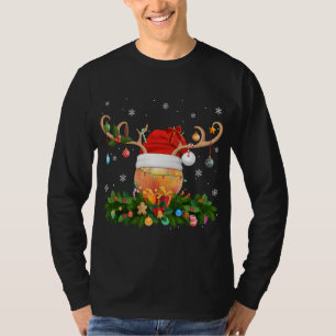 Peaches Fruit Lover Reindeer Santa Hat Peaches Chr T-Shirt