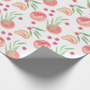 peaches fruit personalised fruit flowers garden wrapping paper
