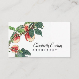 Peaches Fruit Vintage Old Business Card