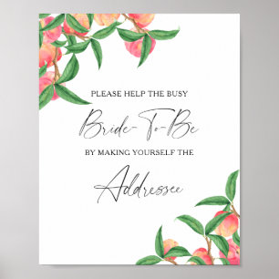 Peaches - help the busy bride Address Poster