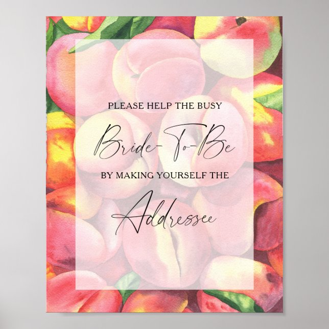 Peaches - help the busy bride Address Poster (Front)