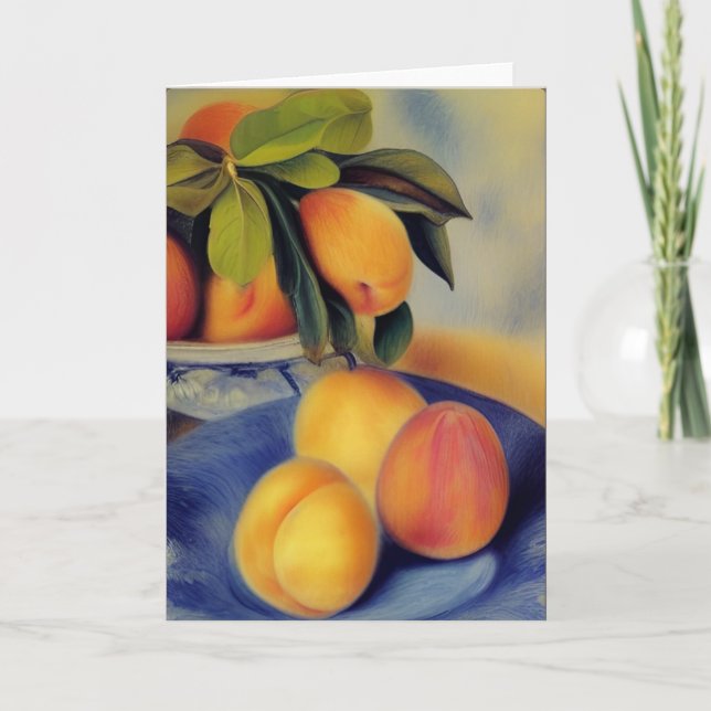 Peaches in Blue Bowl Card (Front)