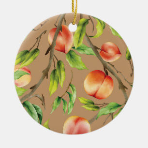 Peaches on the tree ceramic tree decoration