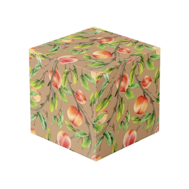 Peaches on the tree cube (Front Angled)