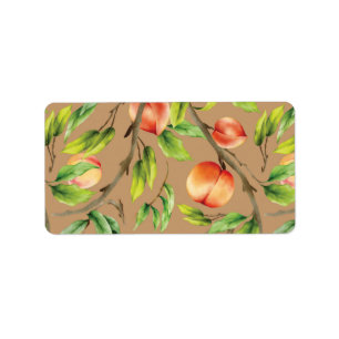 Peaches on the tree label