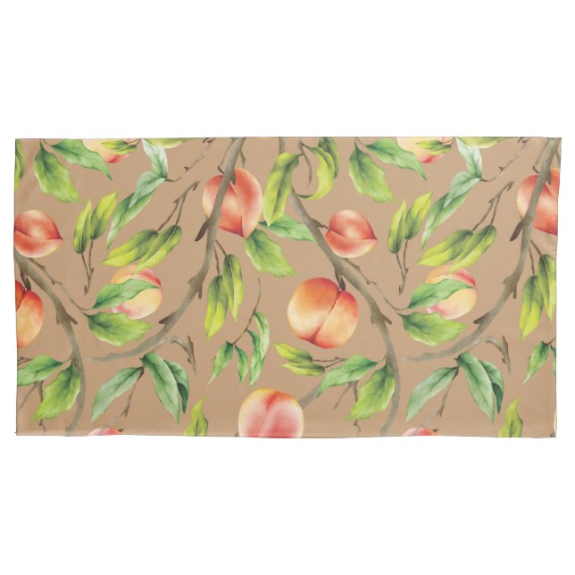 Peaches on the tree pillowcase (Front)