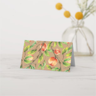Peaches on the tree place card