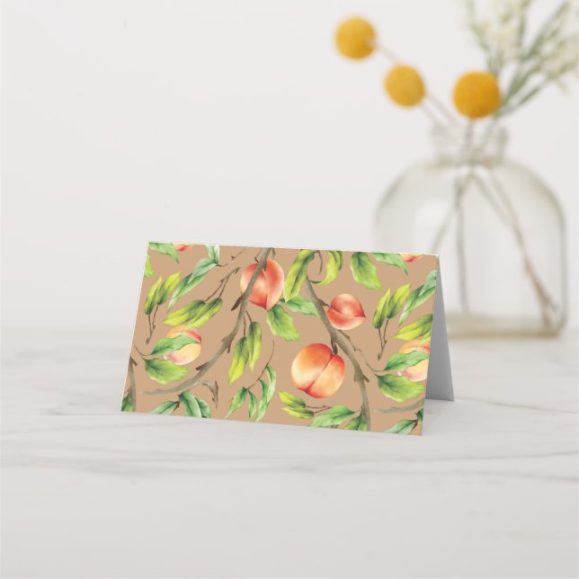 Peaches on the tree place card (Back)