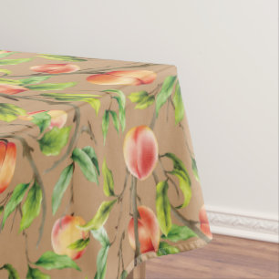 Peaches on the tree tablecloth