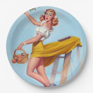 Peaches Pin Up Paper Plate