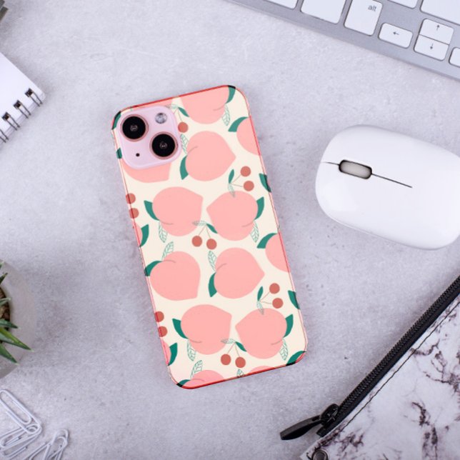 Peaches & Red Cherries Fruit Pattern Case-Mate iPhone Case (Creator Uploaded)