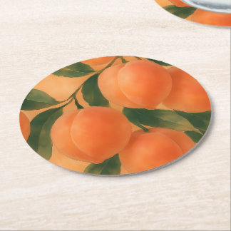 Peaches Round Paper Coaster