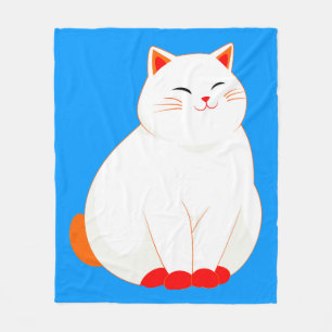 Peaches, the Smiling Cat Fleece Blanket