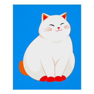 Peaches, the Smiling Cat Poster