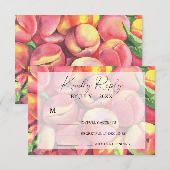 Peaches - Wedding RSVP Card (Front/Back)