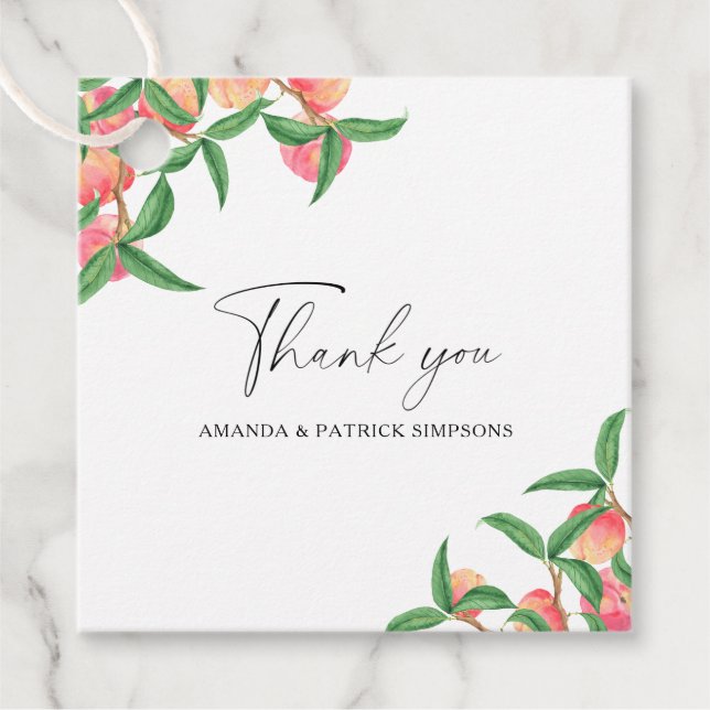 Peaches - Wedding Thank You Favour Tags (Front)