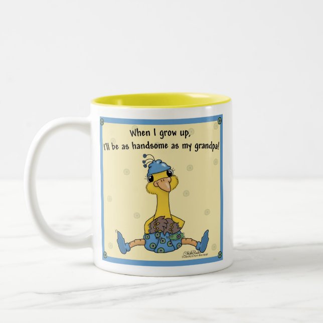 Peachick Handsome like Grandpa Two-Tone Coffee Mug (Left)