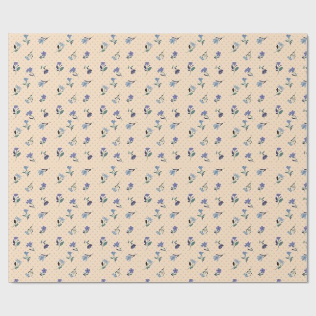 Peachify Pastel Blooms Wrapping Paper (Flat)