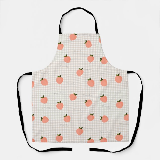 Peachify Peach Gingham Apron (Front)