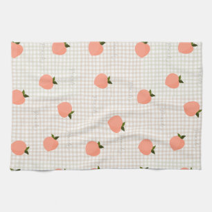 Peachify Peach Gingham Tea Towel