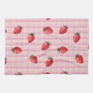 Peachify Strawberry Gingham Tea Towel