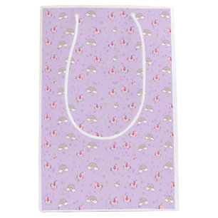 Peachify Unicorn Skies Gift Wrapping Paper Medium Gift Bag