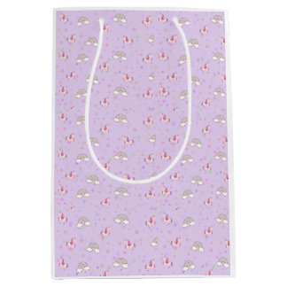 Peachify Unicorn Skies Gift Wrapping Paper Medium Gift Bag