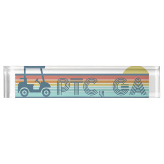 Peachtree City Golf Cart 70s vibe Aesthetic Nameplate