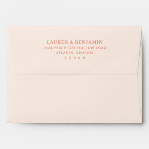 Peachtree Hollow Road Minimalist Coral Pink Typogr Envelope