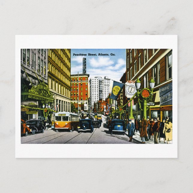 Peachtree Street, Atlanta, GA Postcard (Front)