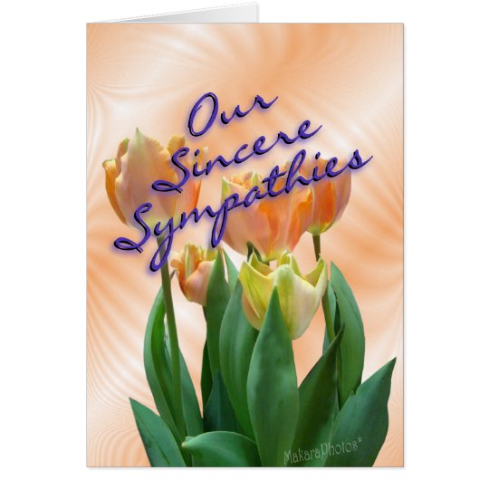 PeachTulips-Sympathy card-customise Card