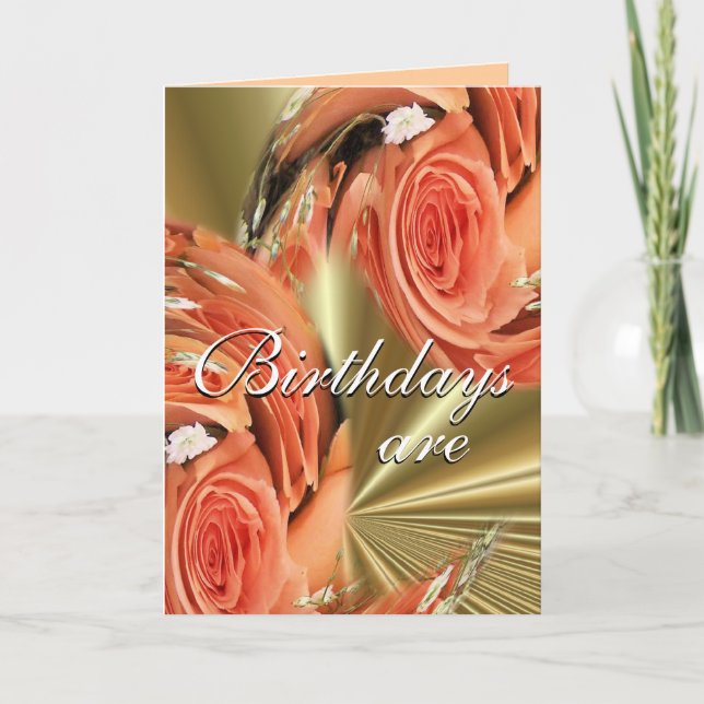 PeachWhirl of Roses--customise-any occasion Card (Front)