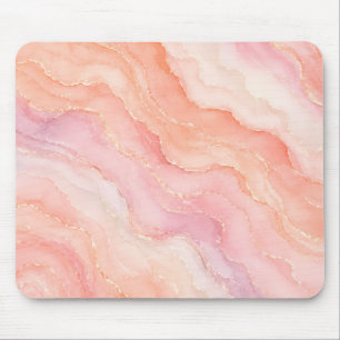 Peachy Agate   Pretty Soft Pastel Watercolor Ombre Mouse Mat