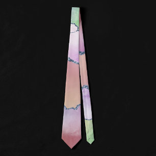 Peachy Agate   Pretty Soft Pastel Watercolor Ombre Tie