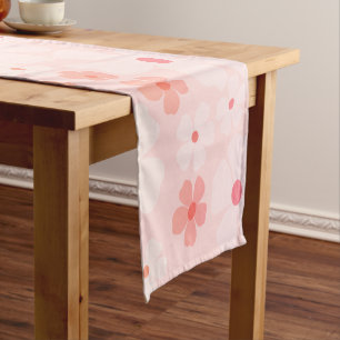 Peachy and Pink Flower Power Short Table Runner