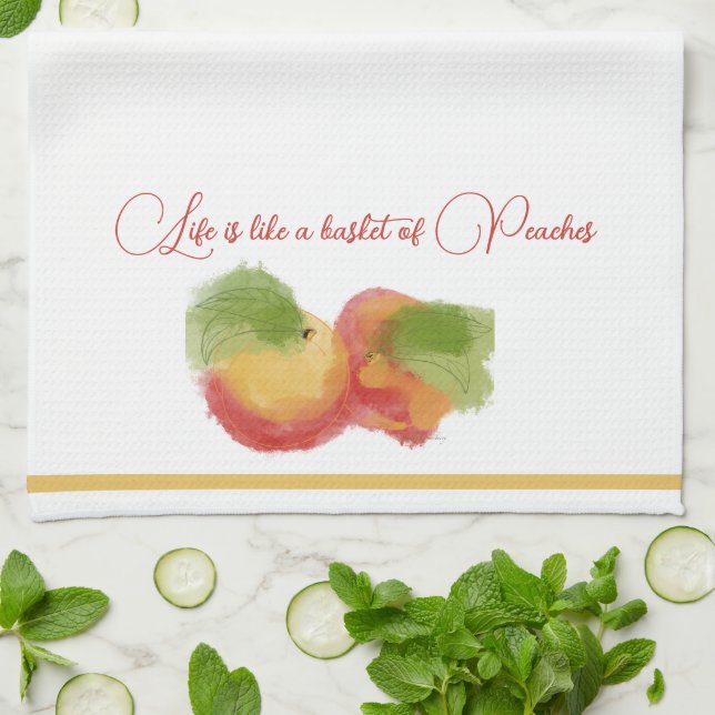 Peachy Bliss Tea Towel (Folded)