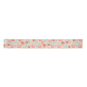Peachy Blooms Boho Pattern Peach Satin Ribbon