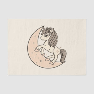 Peachy Blush Pink Celestial Moon Baby Shower Tissue Paper