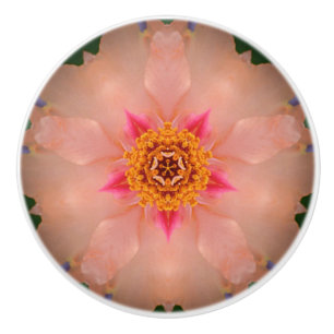 Peachy Floral Ceramic Knob