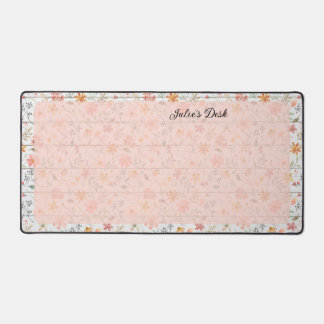 Peachy Floral Design - Personalised desk mat