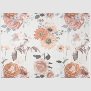Peachy Floral Series Design 12 Tissue Paper