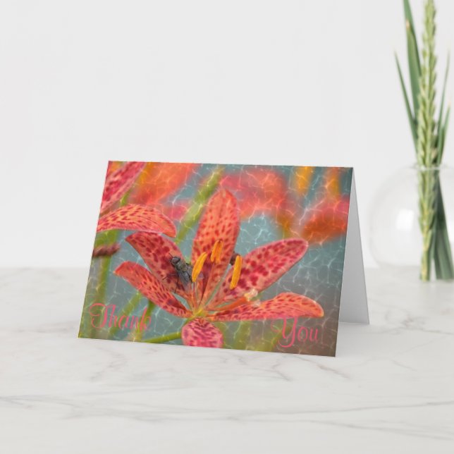 Peachy Floral Thank You Card (Front)