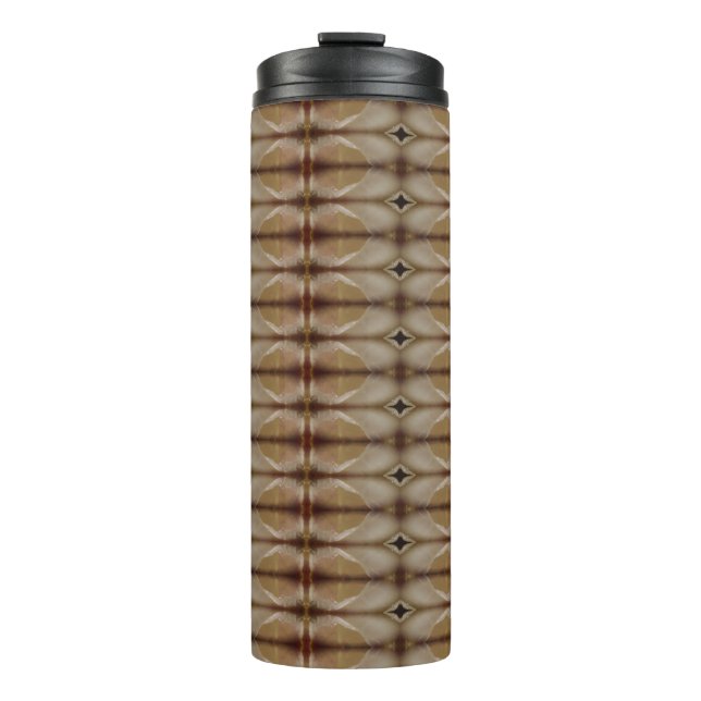 Peachy Ikat 4 Fog Thermal Tumbler (Front)