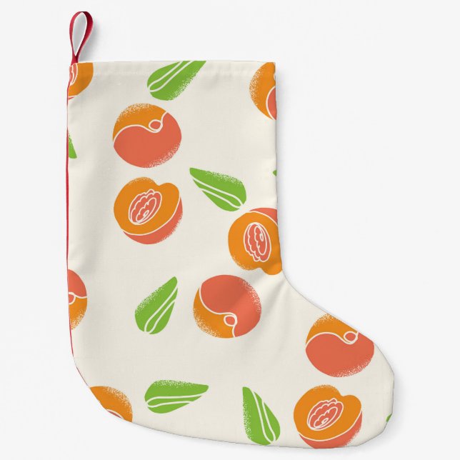 Peachy Keen: Bright Seamless Elegance Small Christmas Stocking (Front)