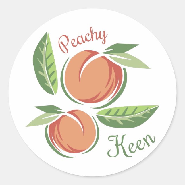 Peachy Keen Classic Round Sticker (Front)