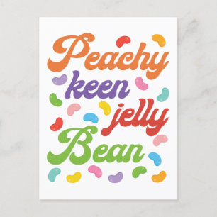 Peachy Keen Jelly Bean Easter Candy Retro Postcard