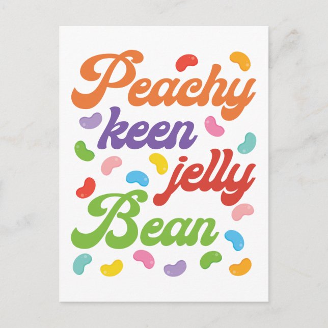 Peachy Keen Jelly Bean Easter Candy Retro Postcard (Front)