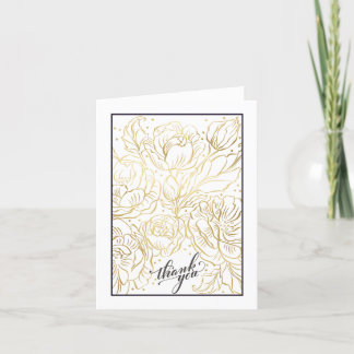 Peachy Knock Out Gold Tall Folded Thank You Card