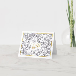 Peachy Knock Out Roses Folded Greeting Card