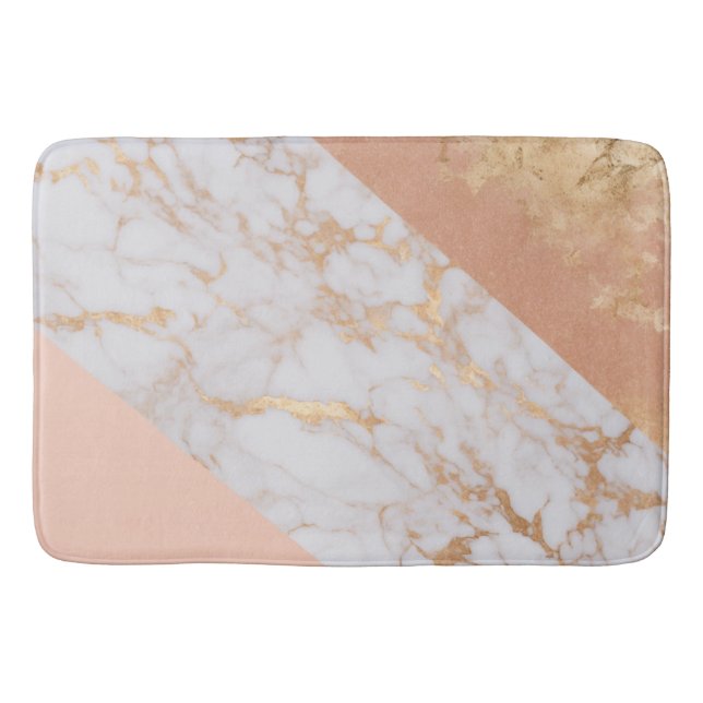 Peachy Marble Elegance Bath Mat (Front)